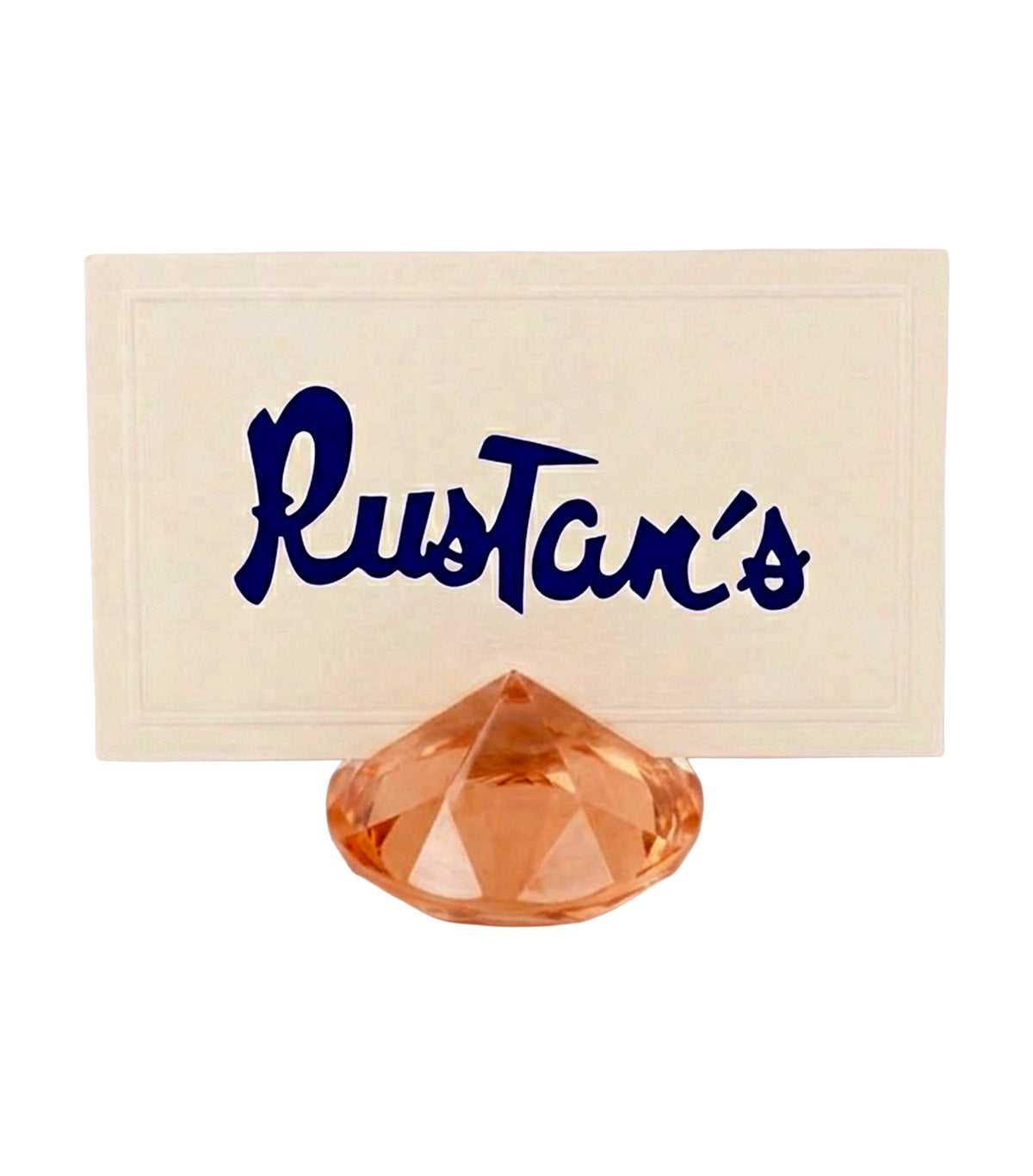 Diamond Shape Set of 4 Place Card Holder Rose Gold