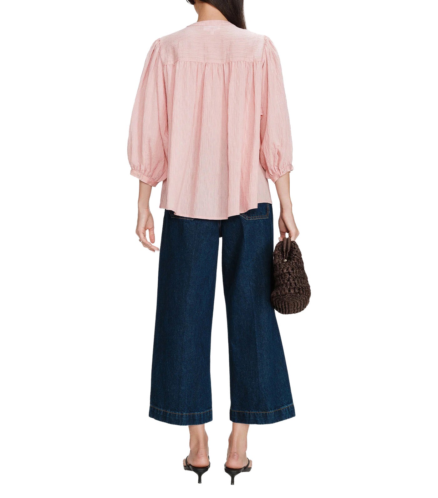 Vanille Loose Blouse with Balloon Sleeves Pink