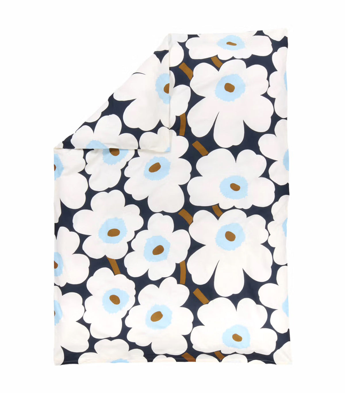 Unikko Duvet Cover Blueberry/Off White/Cold Blue