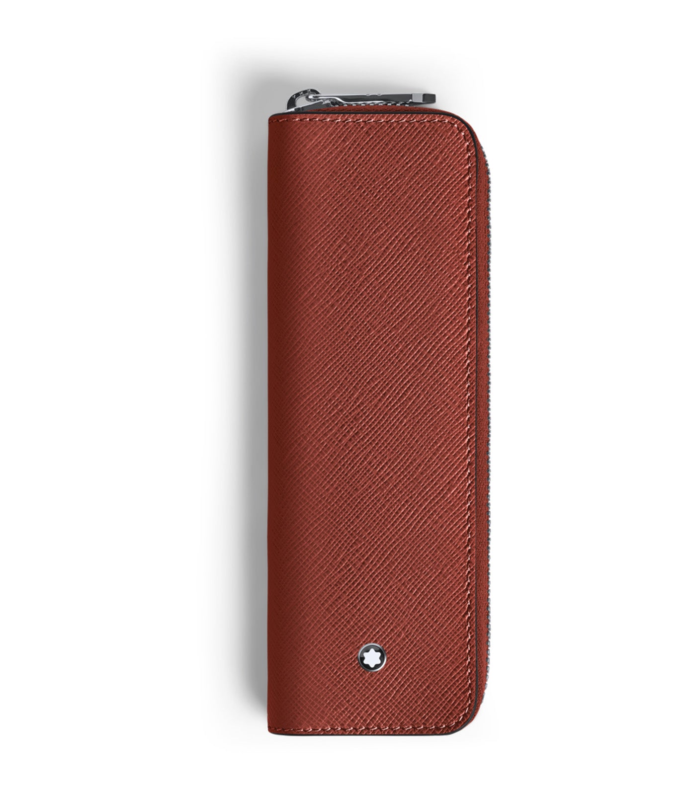 1-Pen Pouch with Zip in Sartorial Leather Red