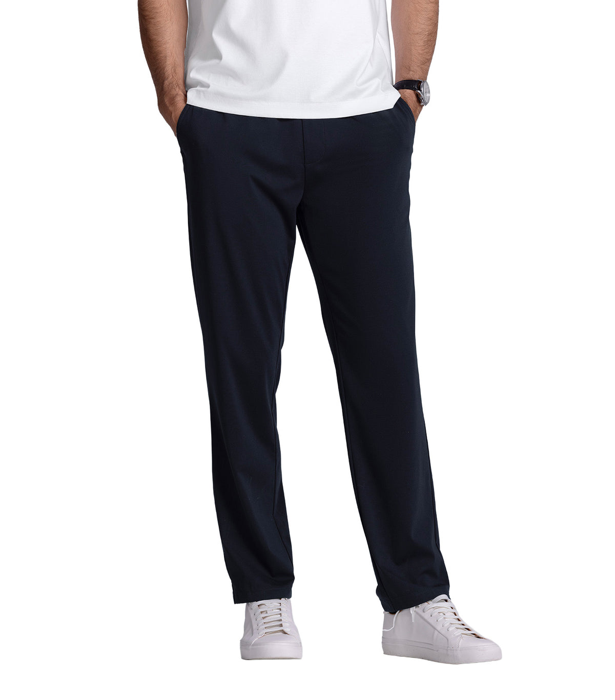 Men's Essential All-Match Long Pants Trousers Dark Blue