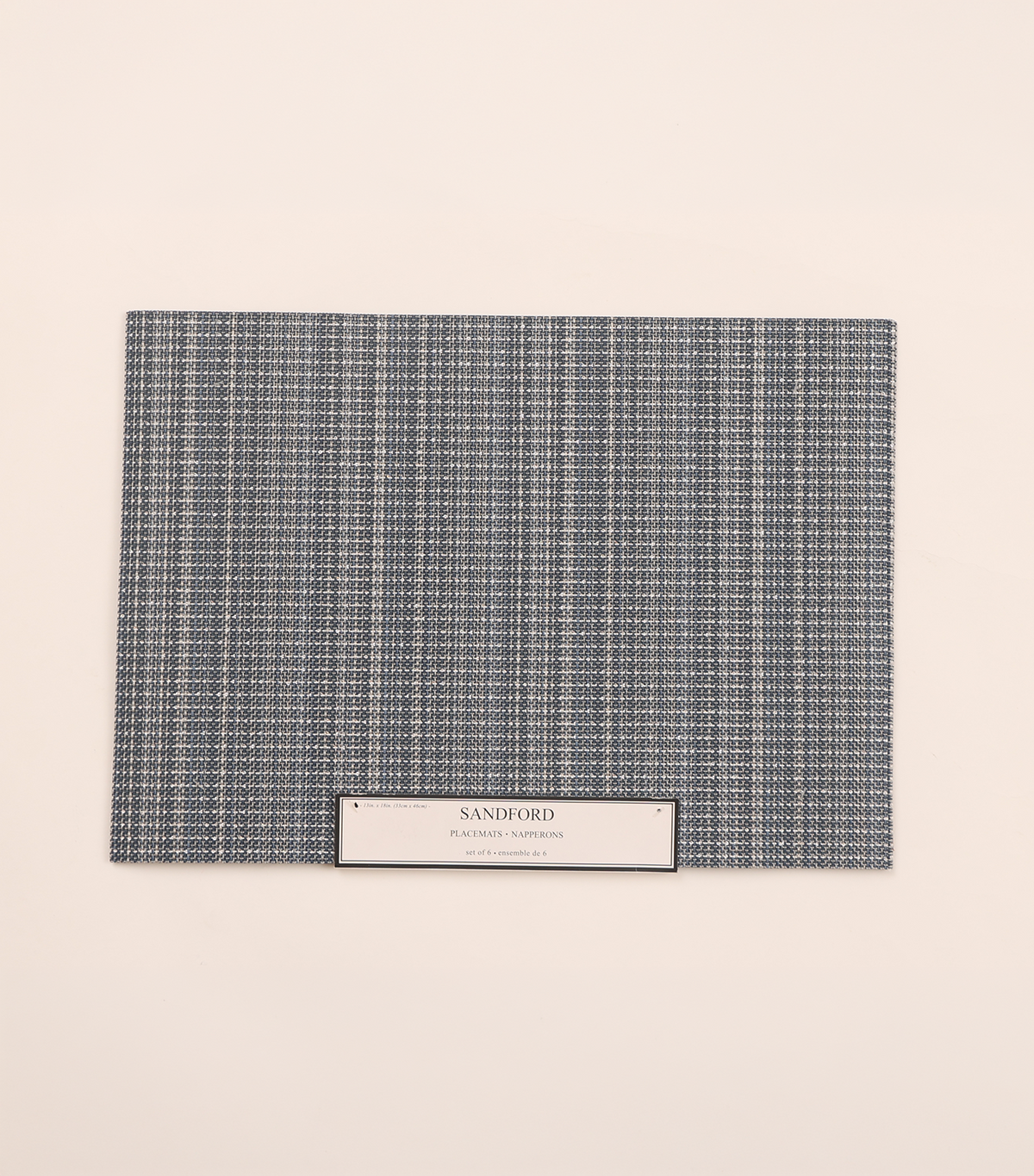 Sandford Woven Vinyl Placemat Set of 6 Denim