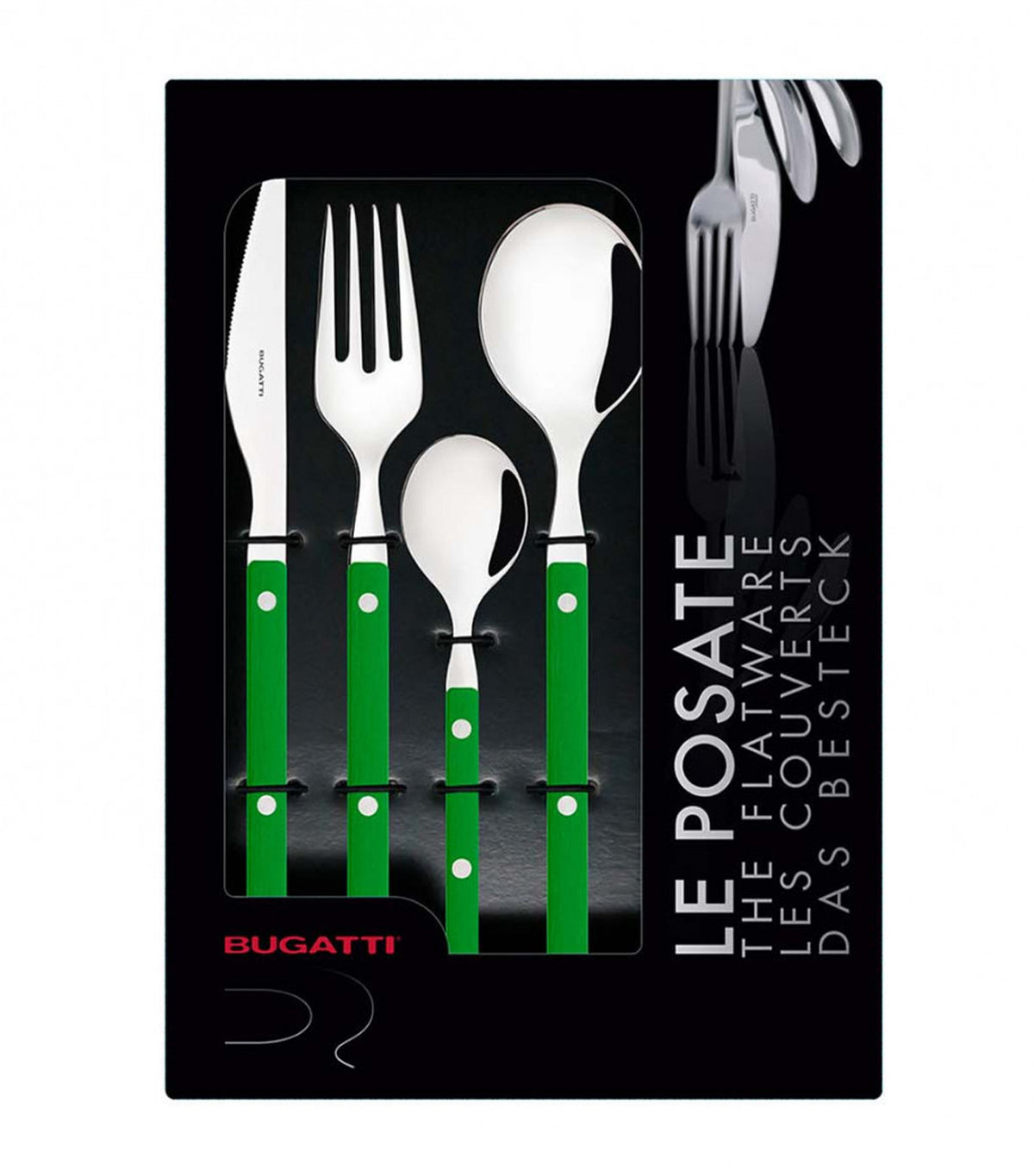 Allegra 8-Piece Flatware Set in Window Box Foliage Green