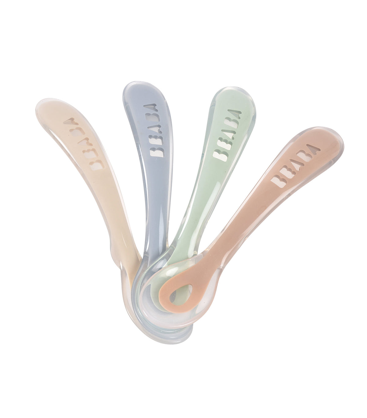 4-Piece 2nd-Age Silicone Spoons Natural