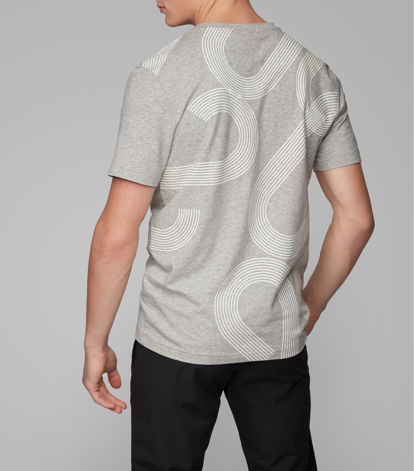 Tee 7 Stretch-Cotton T-Shirt Light Gray