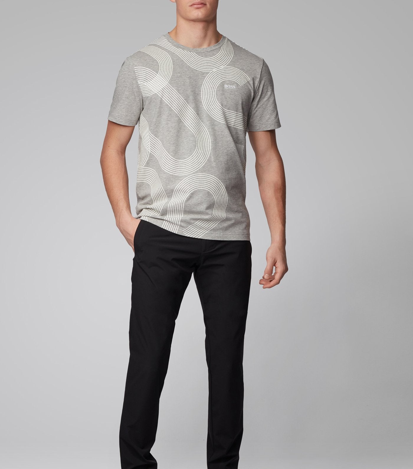 Tee 7 Stretch-Cotton T-Shirt Light Gray