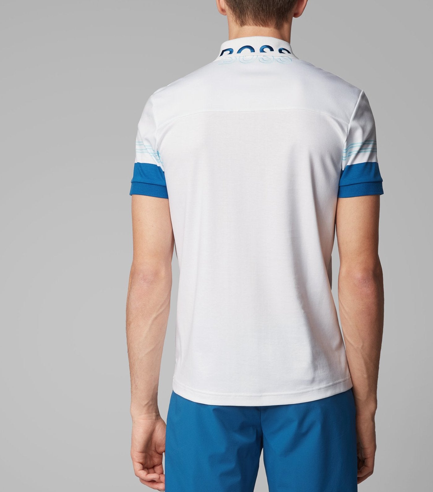 Paule 1 Engineered-Stripe Sleeves Polo Shirt White