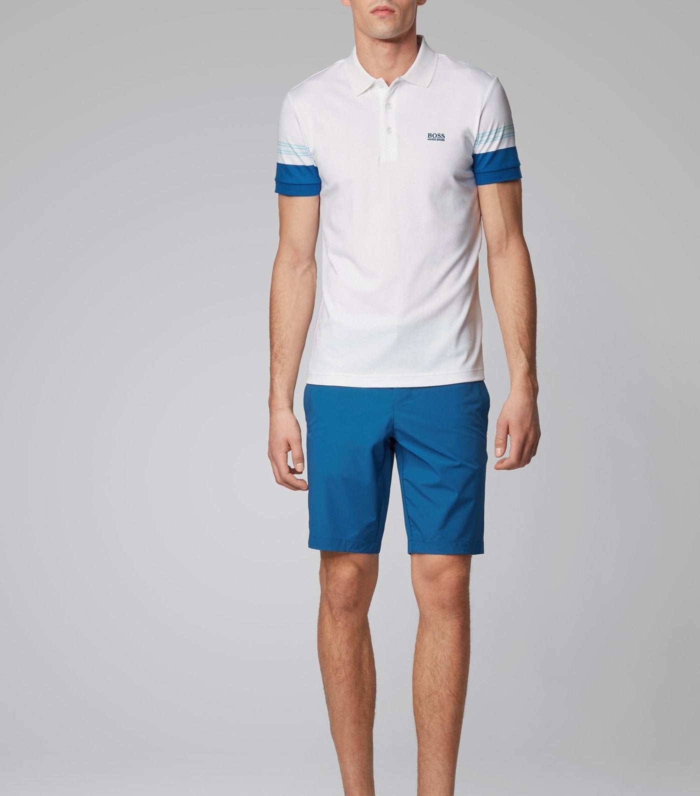 Paule 1 Engineered-Stripe Sleeves Polo Shirt White