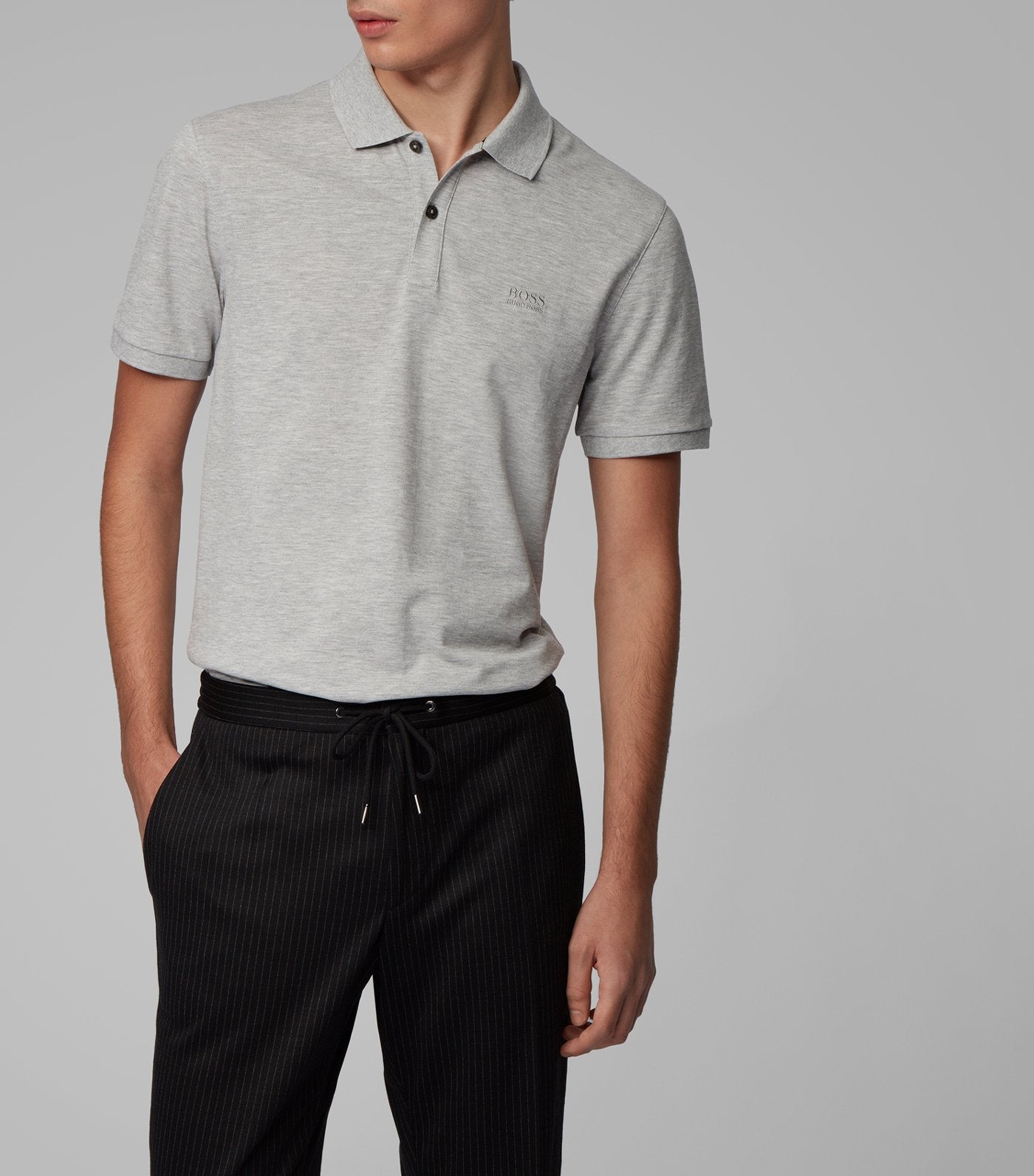 Pallas Pima-Cotton Piqué Polo Shirt Light Gray