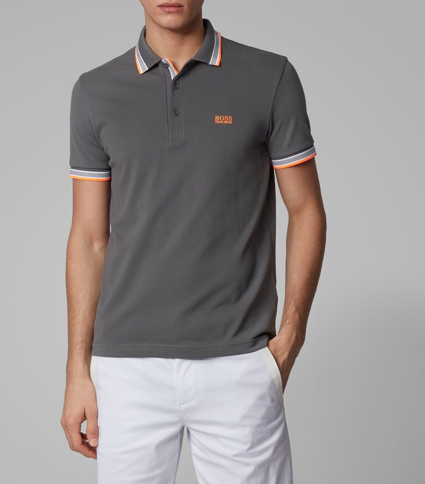 Paddy Cotton-Piqué Polo Shirt Dark Gray