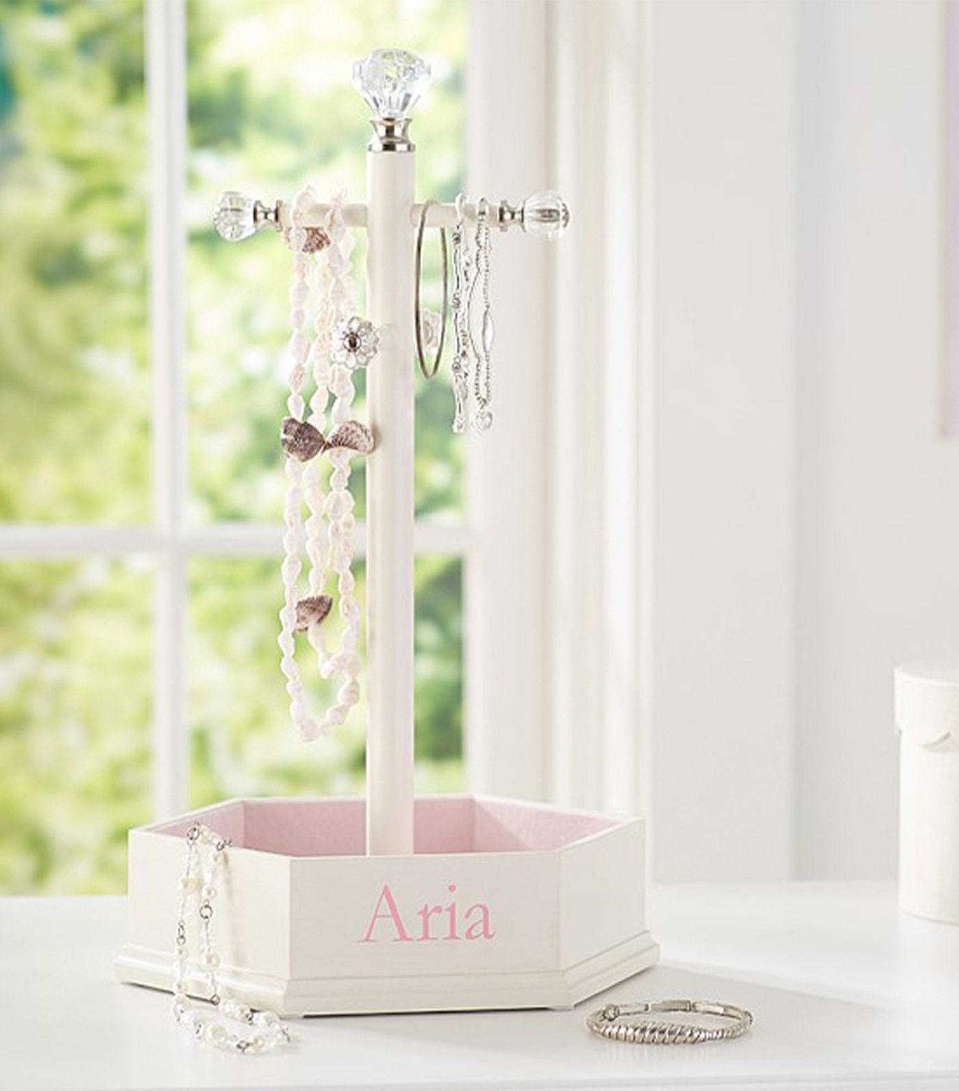 pottery barn kids white abigail jewelry box collection - stand
