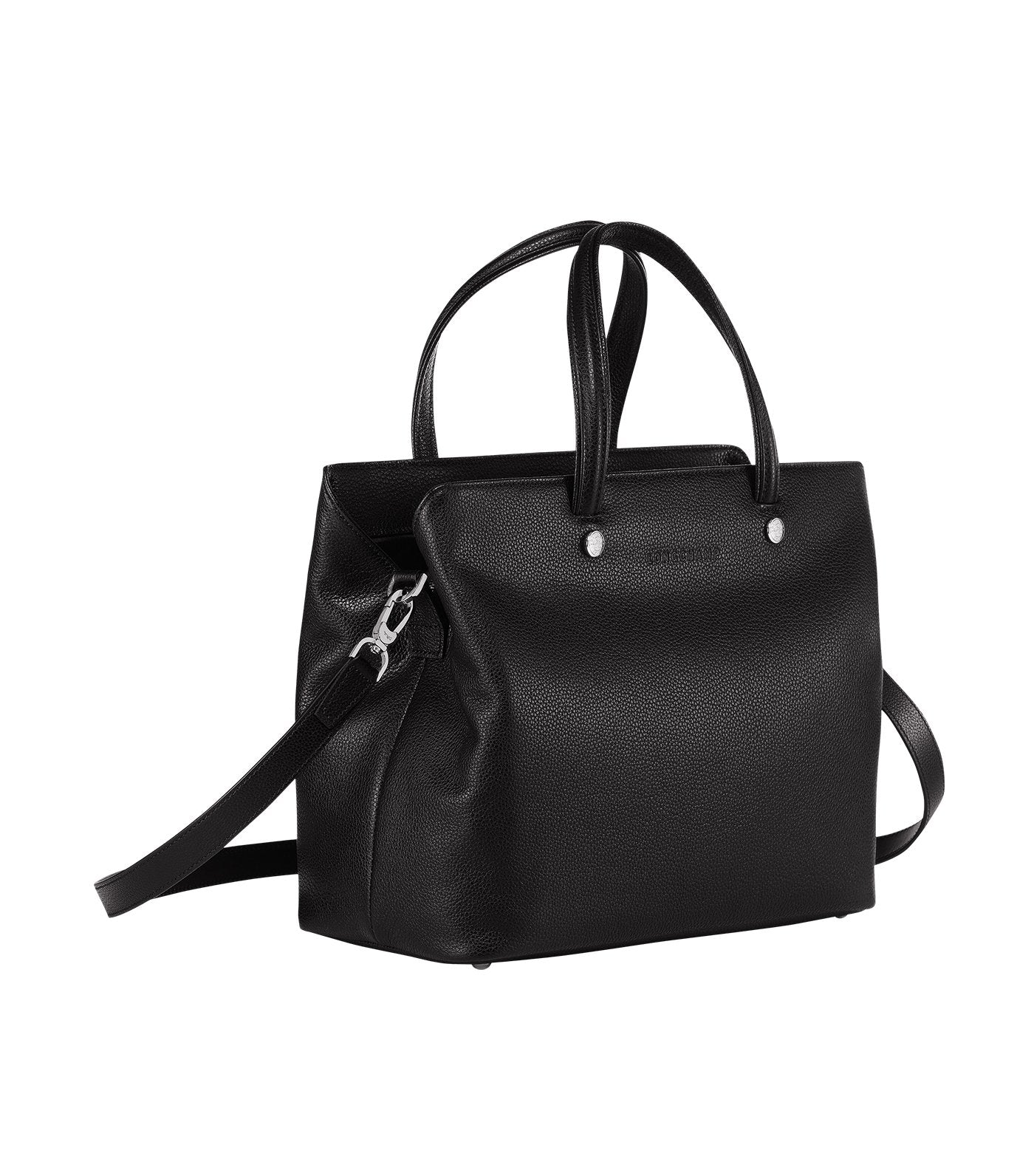 Le Foulonné Top-Handle Bag M Black