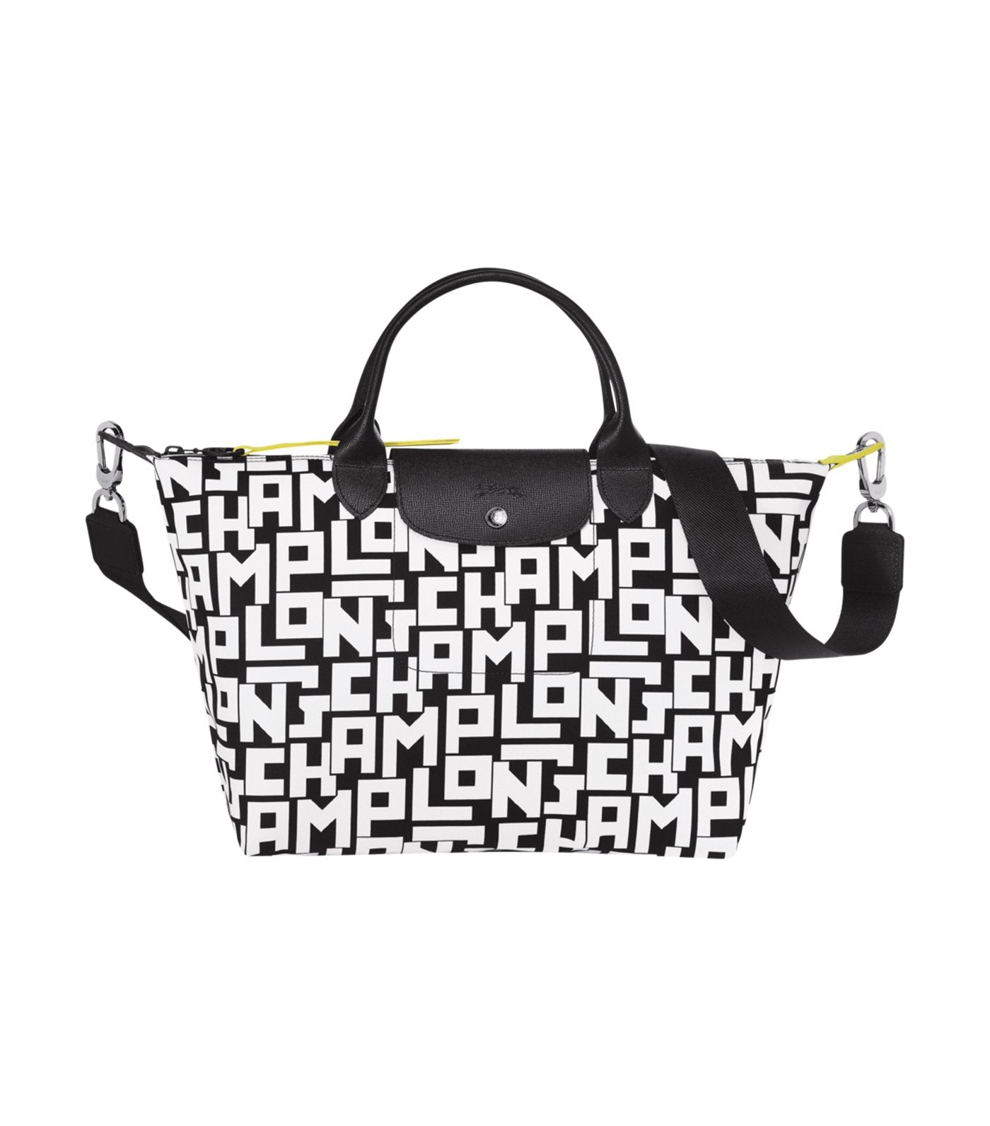 Le Pliage LGP Top-Handle Bag M Black and White