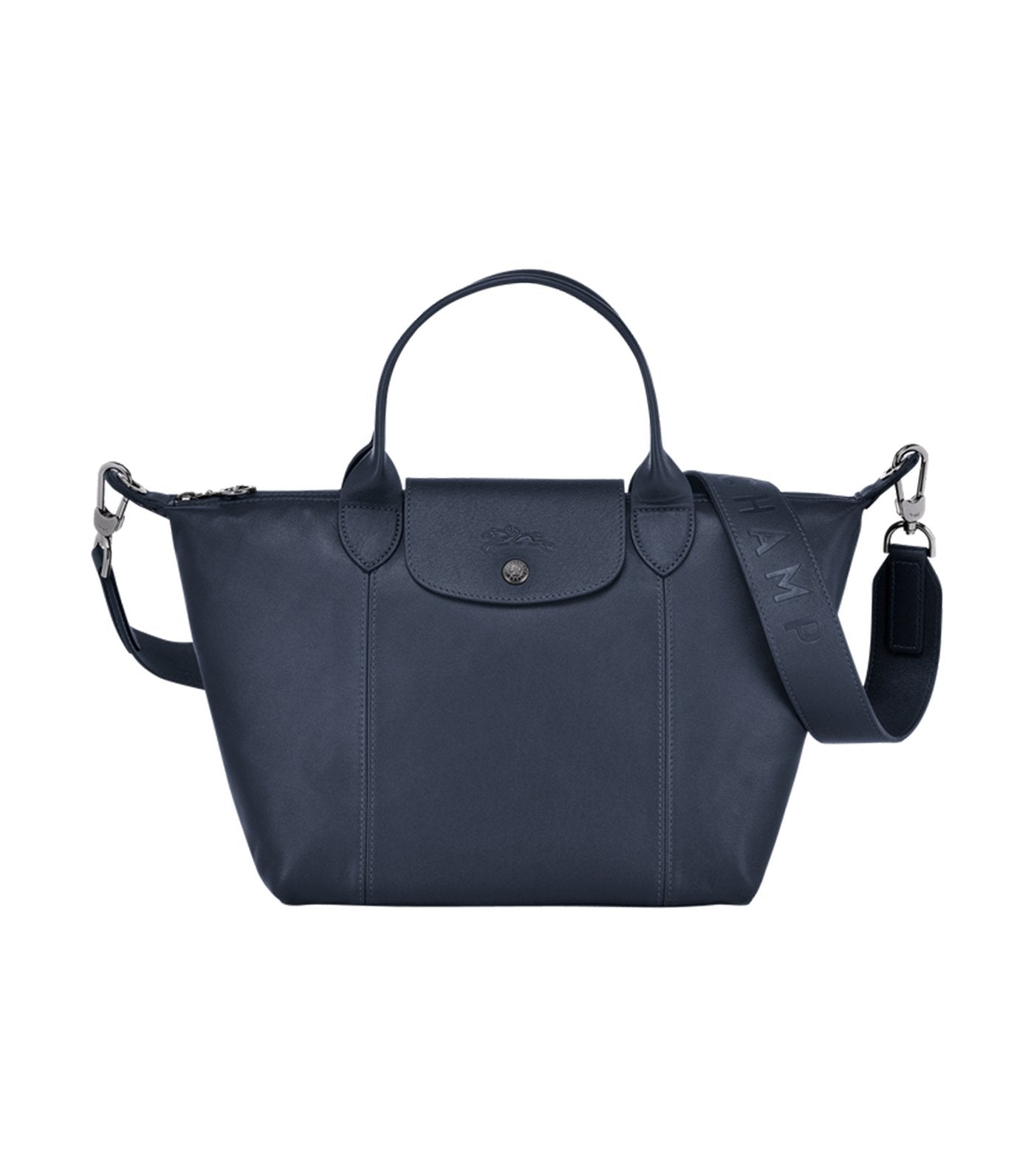 Le Pliage Cuir Top-Handle Bag S Navy