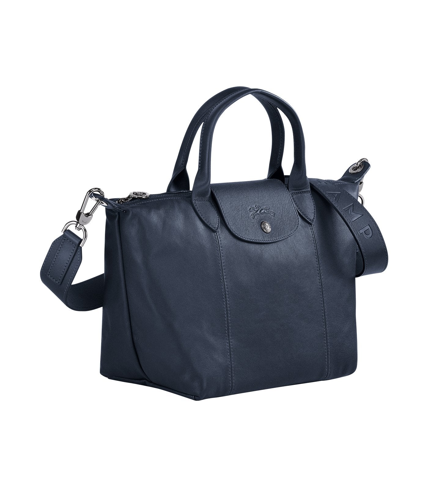 Le Pliage Cuir Top-Handle Bag S Navy