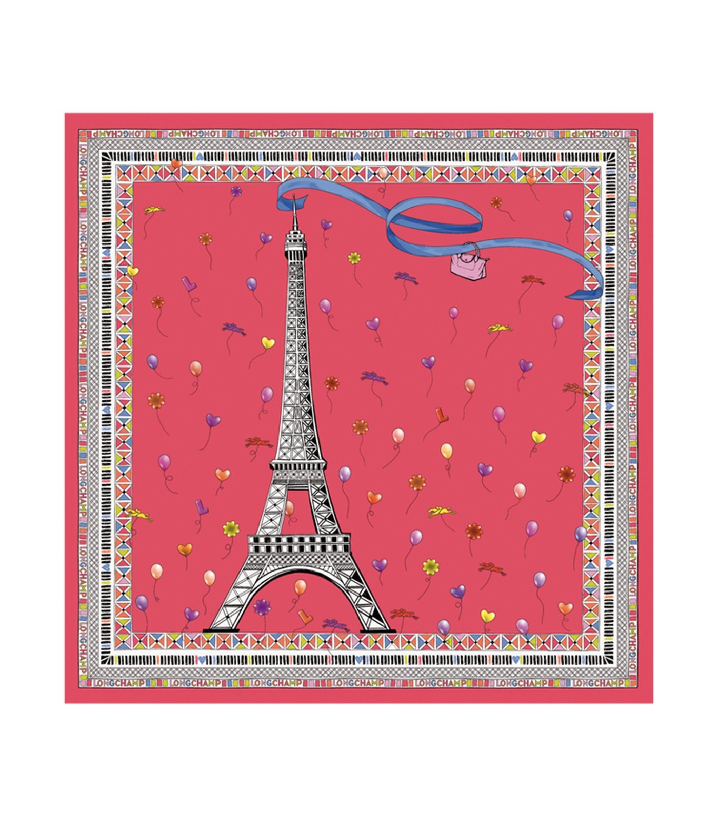 Tour Eiffel Silk Scarf Pomegranate