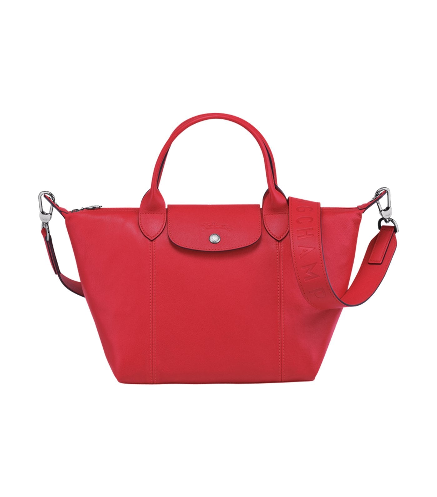 Le Pliage Cuir Top-Handle Bag S Red