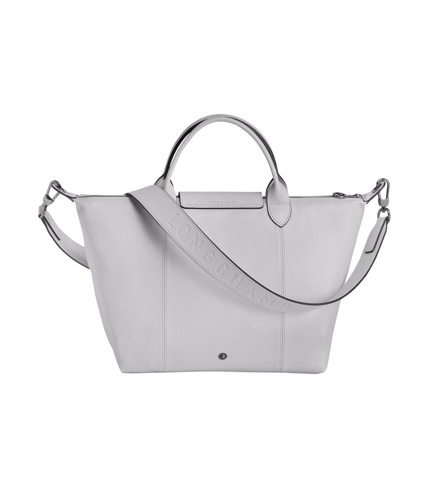 Le Pliage Cuir Top Handle Bag M Gray