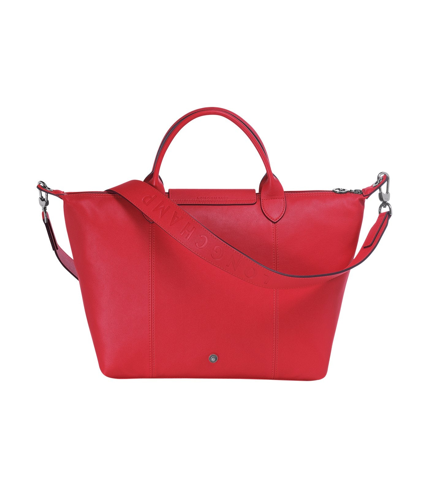 Le Pliage Cuir Top-Handle Bag M Red
