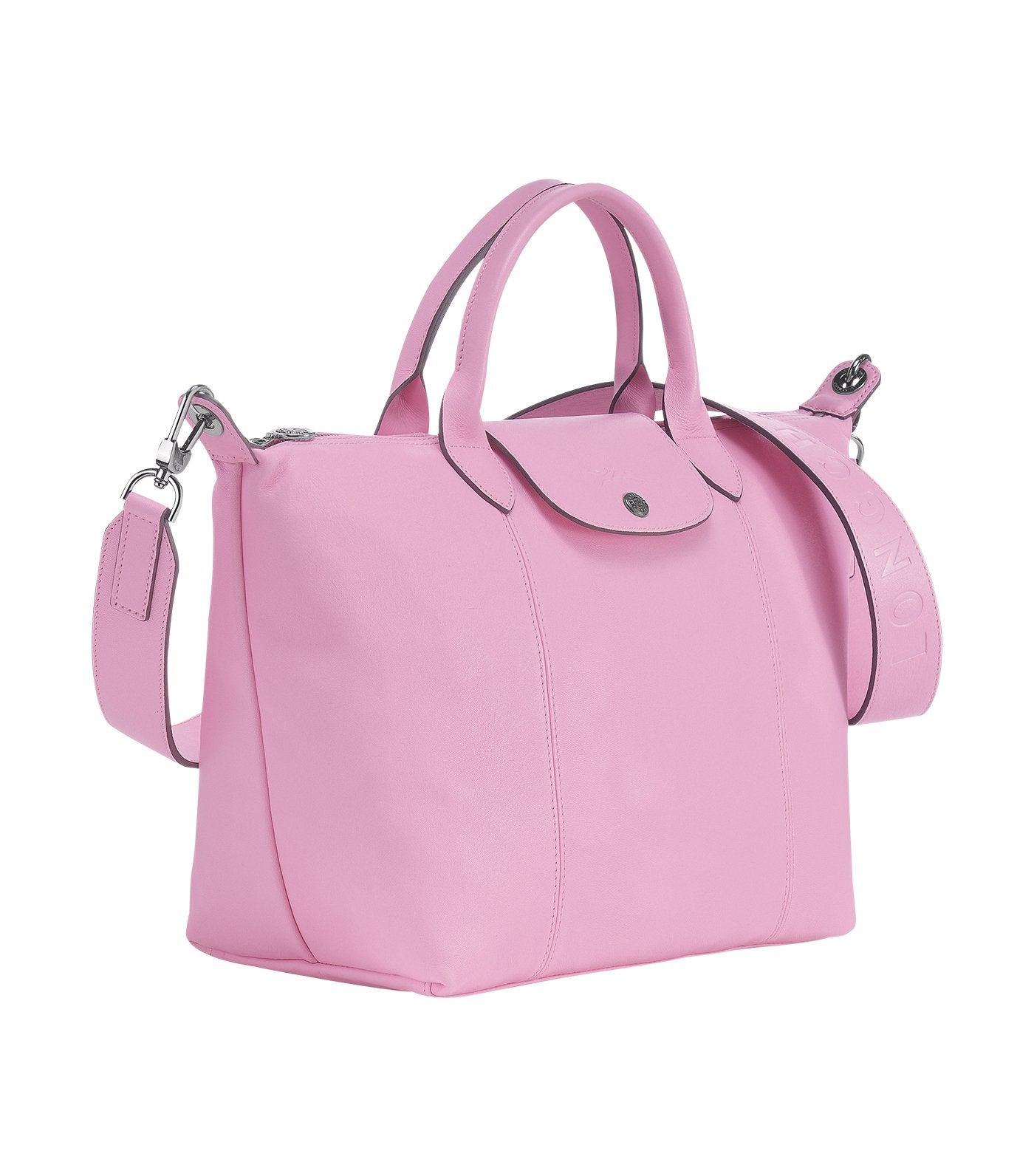 Le Pliage Cuir Top-Handle Bag M Pink