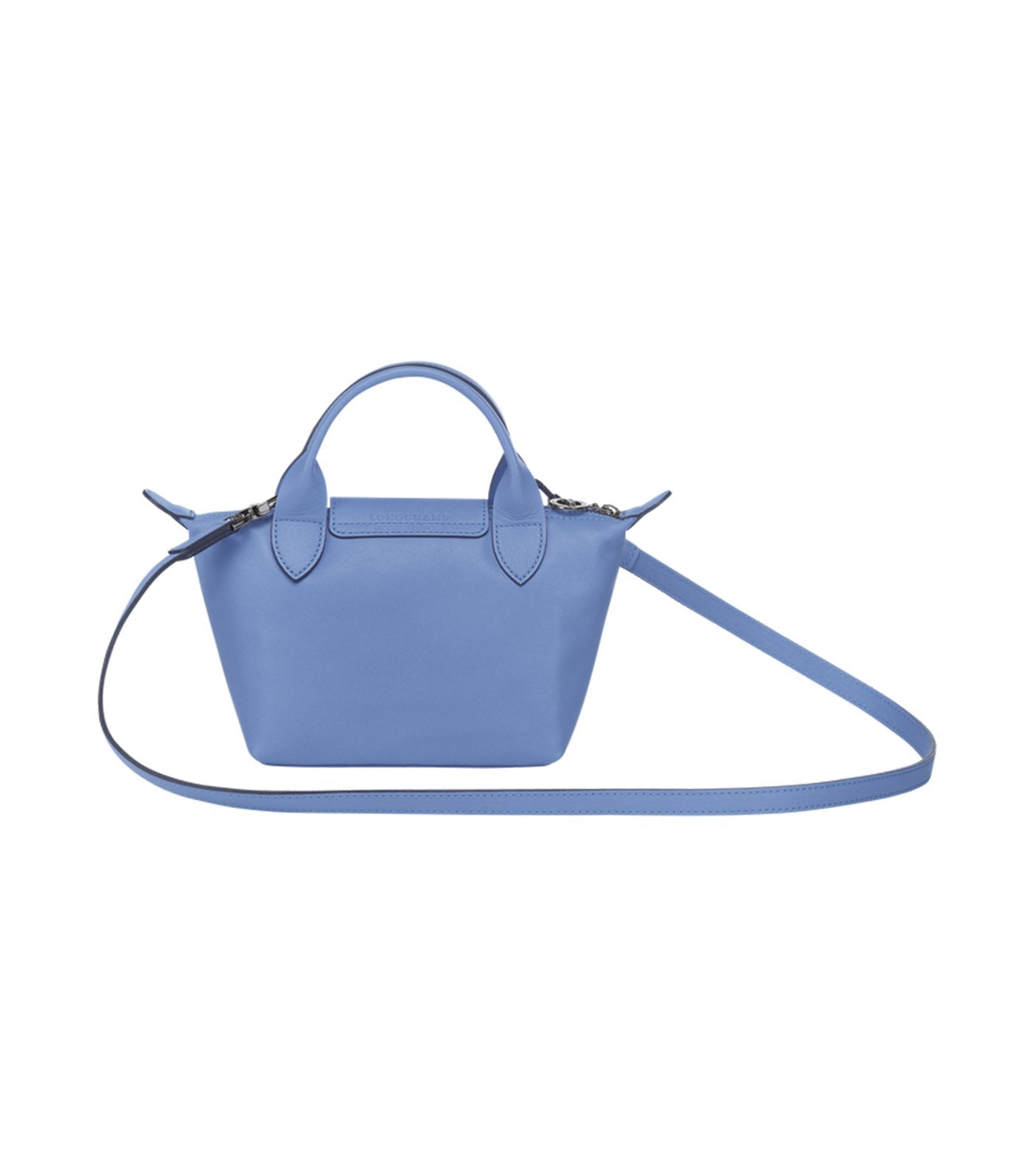 Le Pliage Cuir Top-Handle Bag Mini Blue
