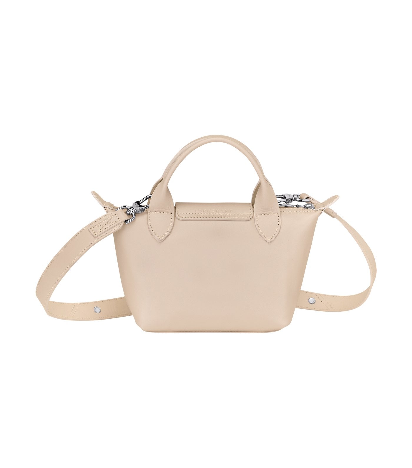 Le Pliage Cuir Estampe Top-Handle Bag Mini Chalk