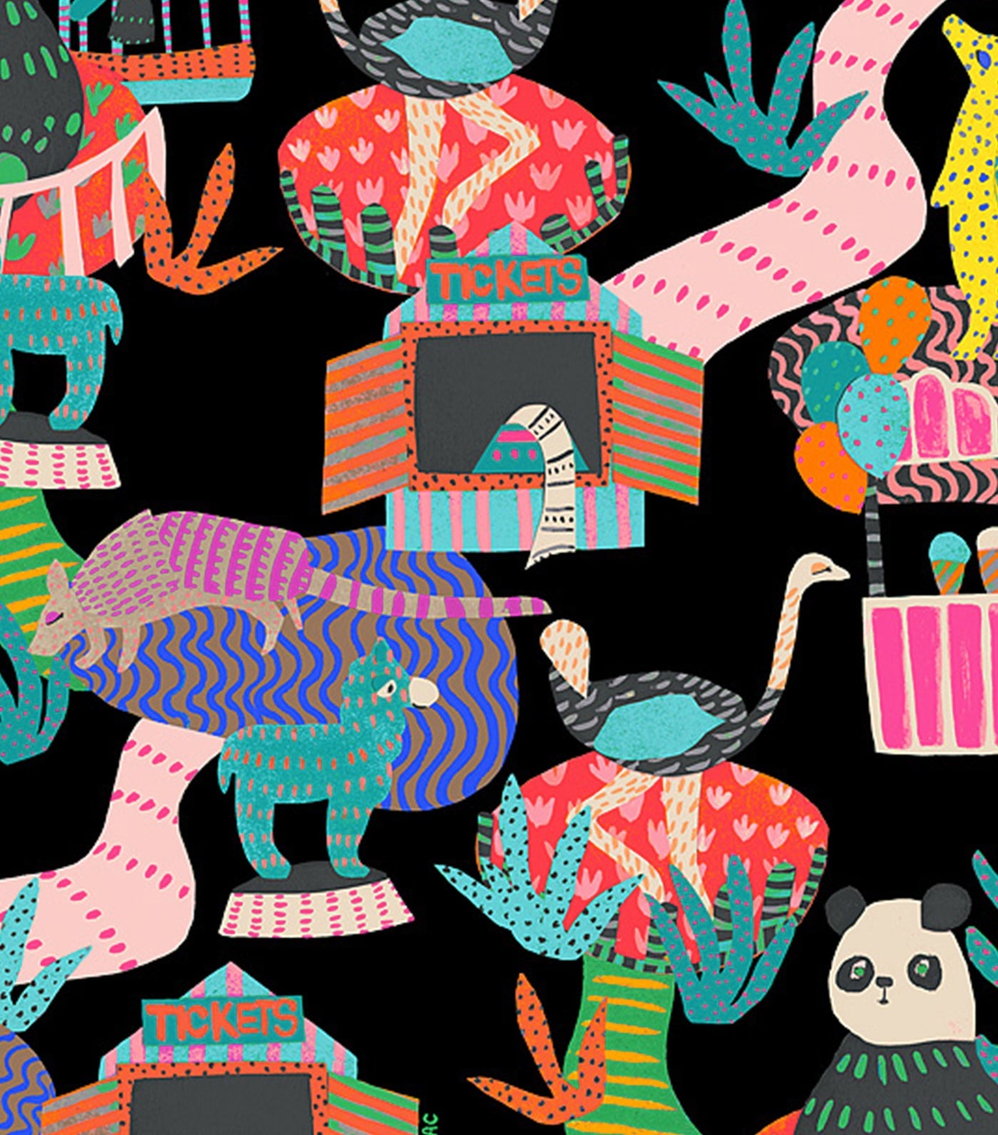 3-Zip Cosmetic Case Midnight Menagerie