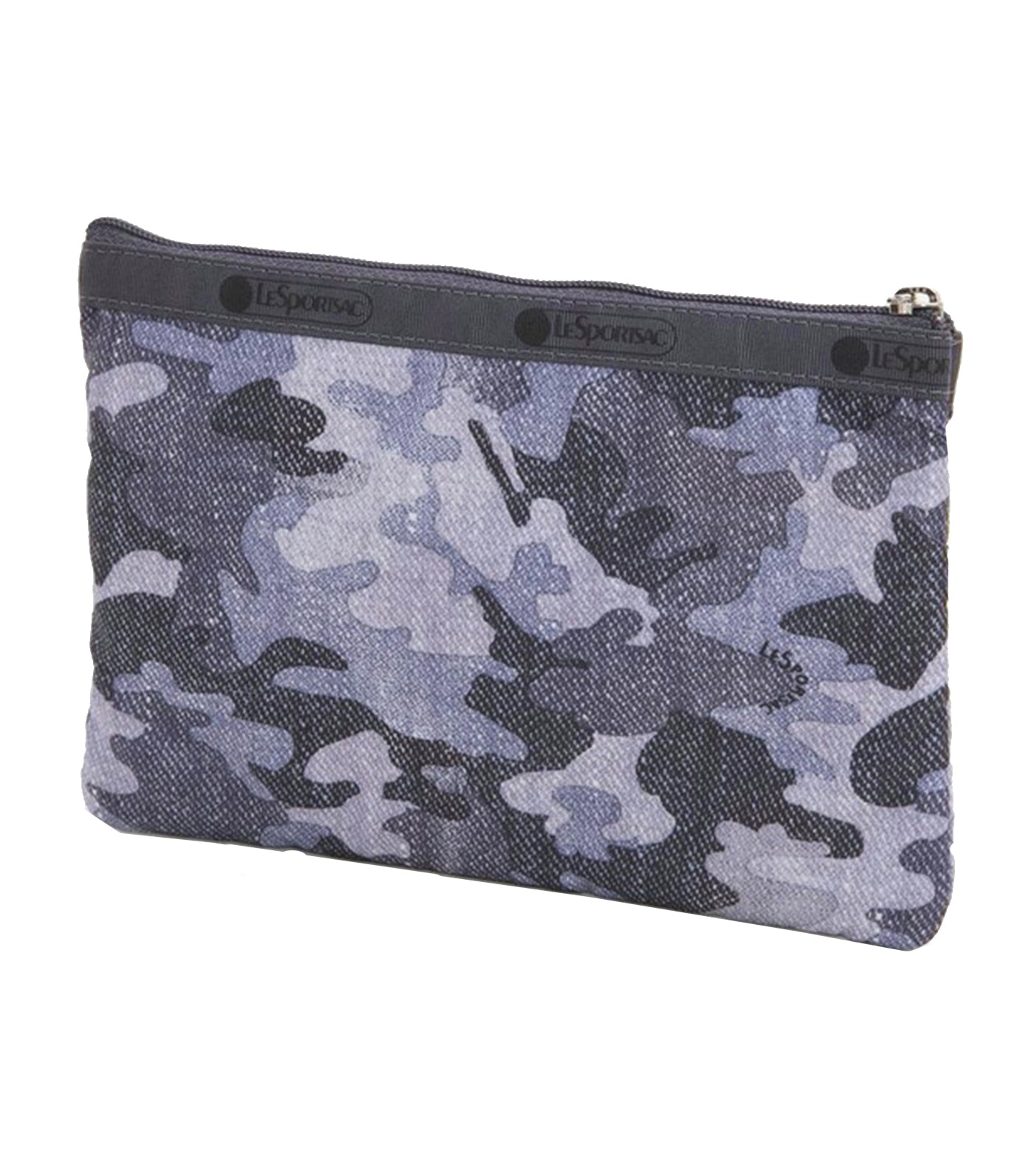 3-Zip Cosmetic Case Camo Canvas Indigo