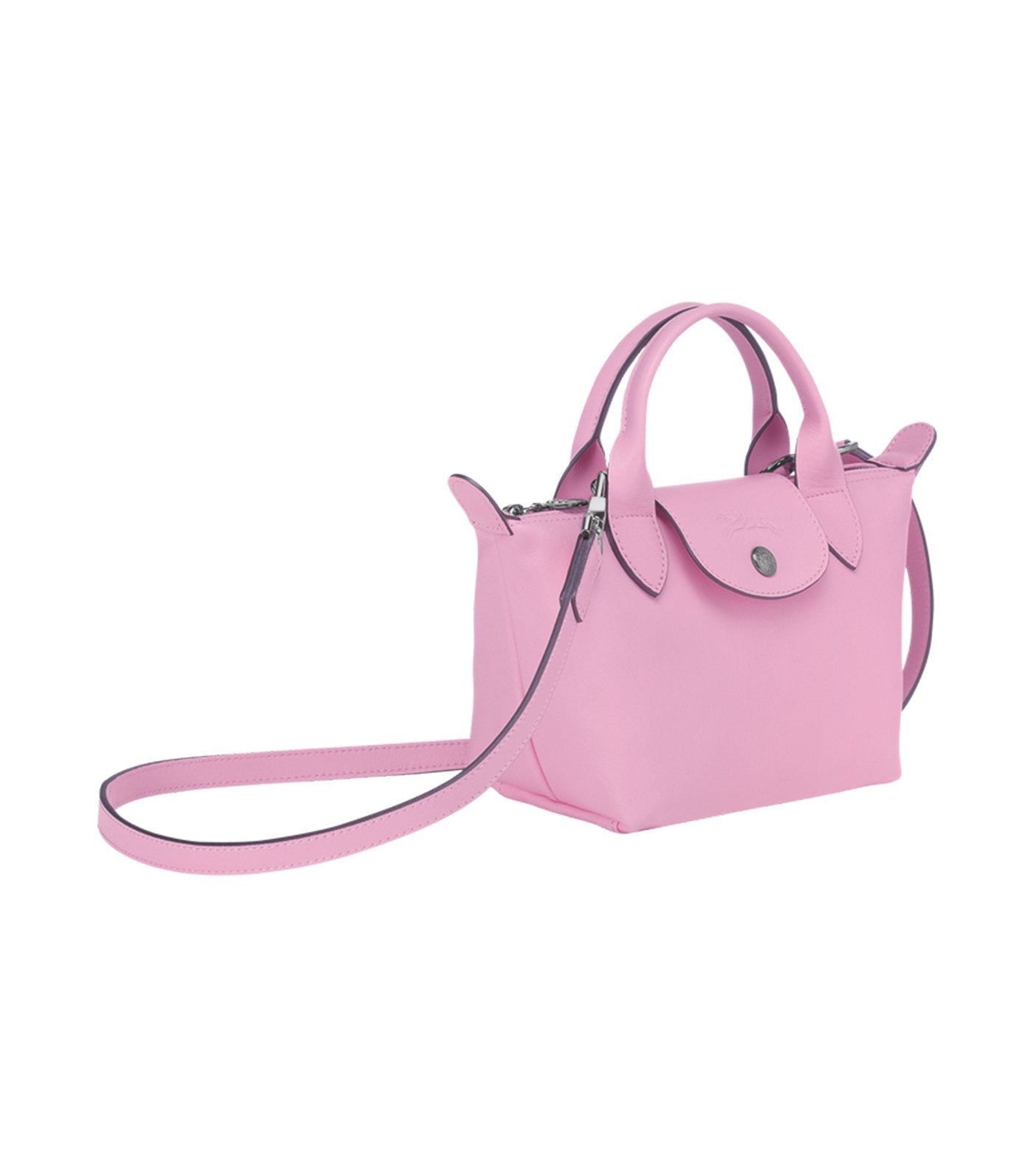 Le Pliage Cuir Top-Handle Bag Mini Pink