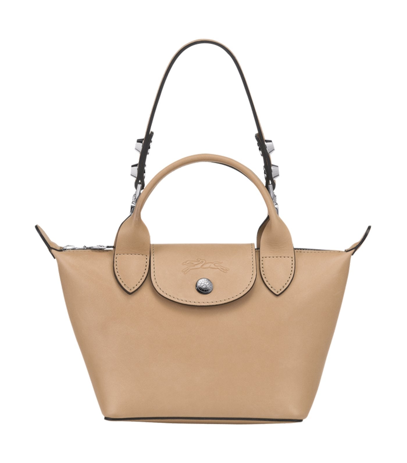Le Pliage Cuir Luxe Top Handle Bag Mini Natural
