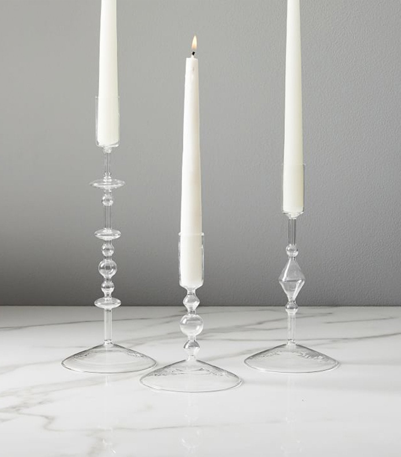 West Elm Paradiso Glass Taper Holder - Clear