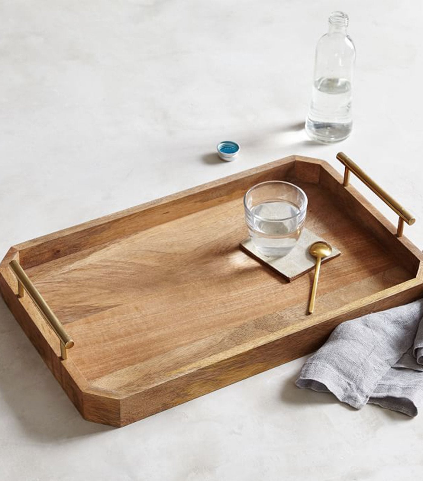 west elm Deco Handle Serve Tray, 46cmx30cm - Natural