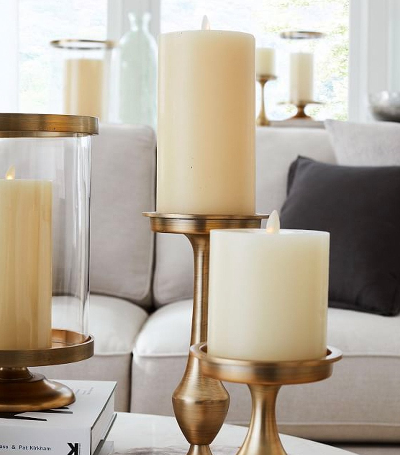 Pottery Barn Chester Brushed Candle Holder