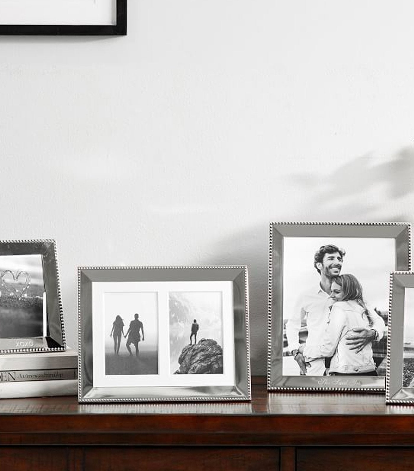 Pottery Barn Beaded Silver-Plated Multiple Opening Picture Frame - 4"x6"