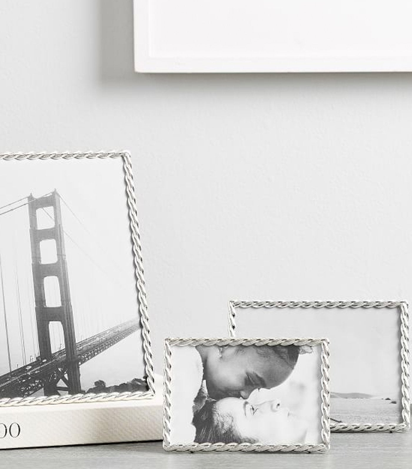 Pottery Barn Metal Rope Picture Frame - Silver