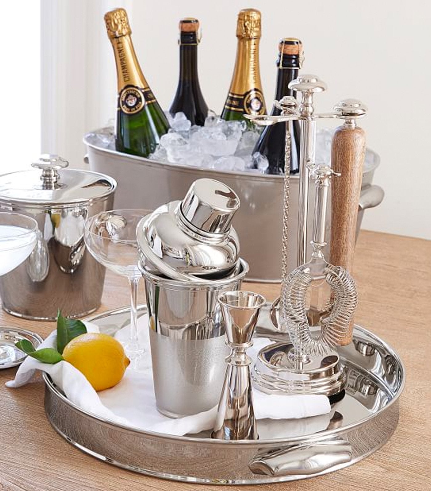 Pottery Barn Harrison Round Bar Tray