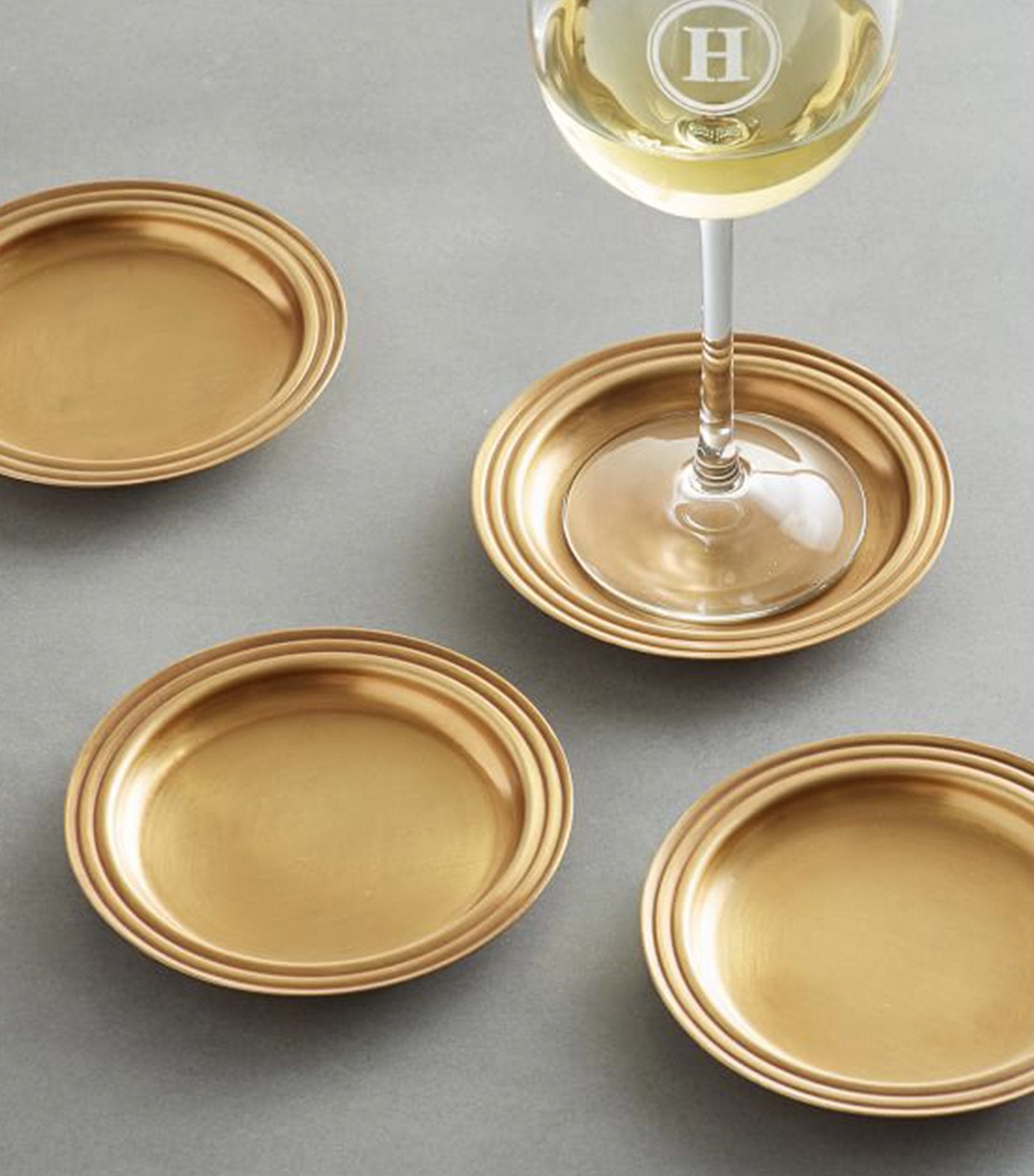 Pottery Barn Bleecker Coaster Set of 4 - Antique Gold