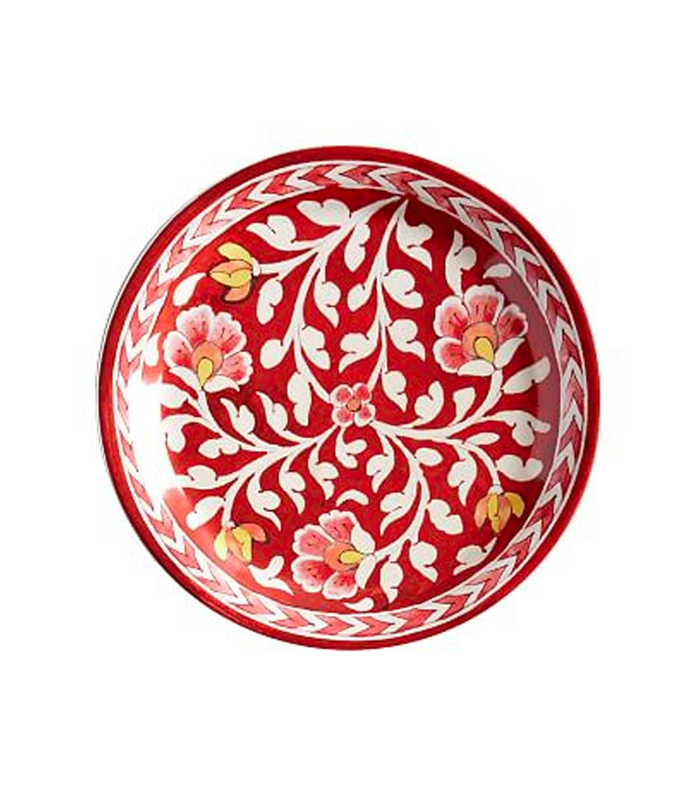Pottery Barn Ava Floral Salad Plate - Red