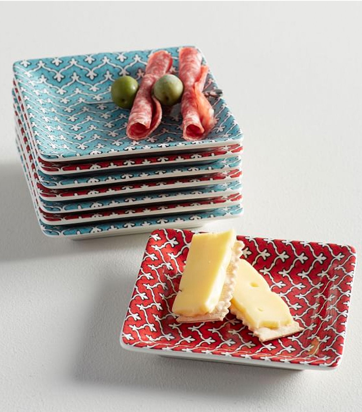 Pottery Barn Ava Appetizer Plate - Red