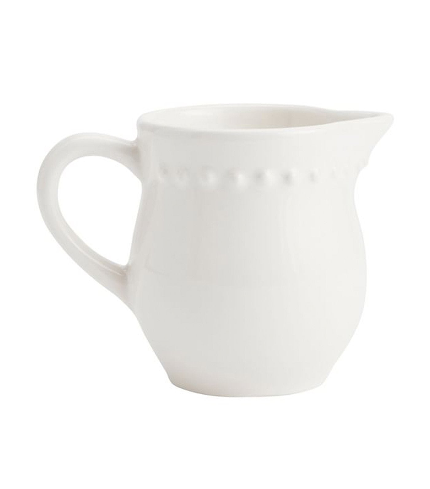 Pottery Barn Emma Stoneware Beaded Creamer Holder - White