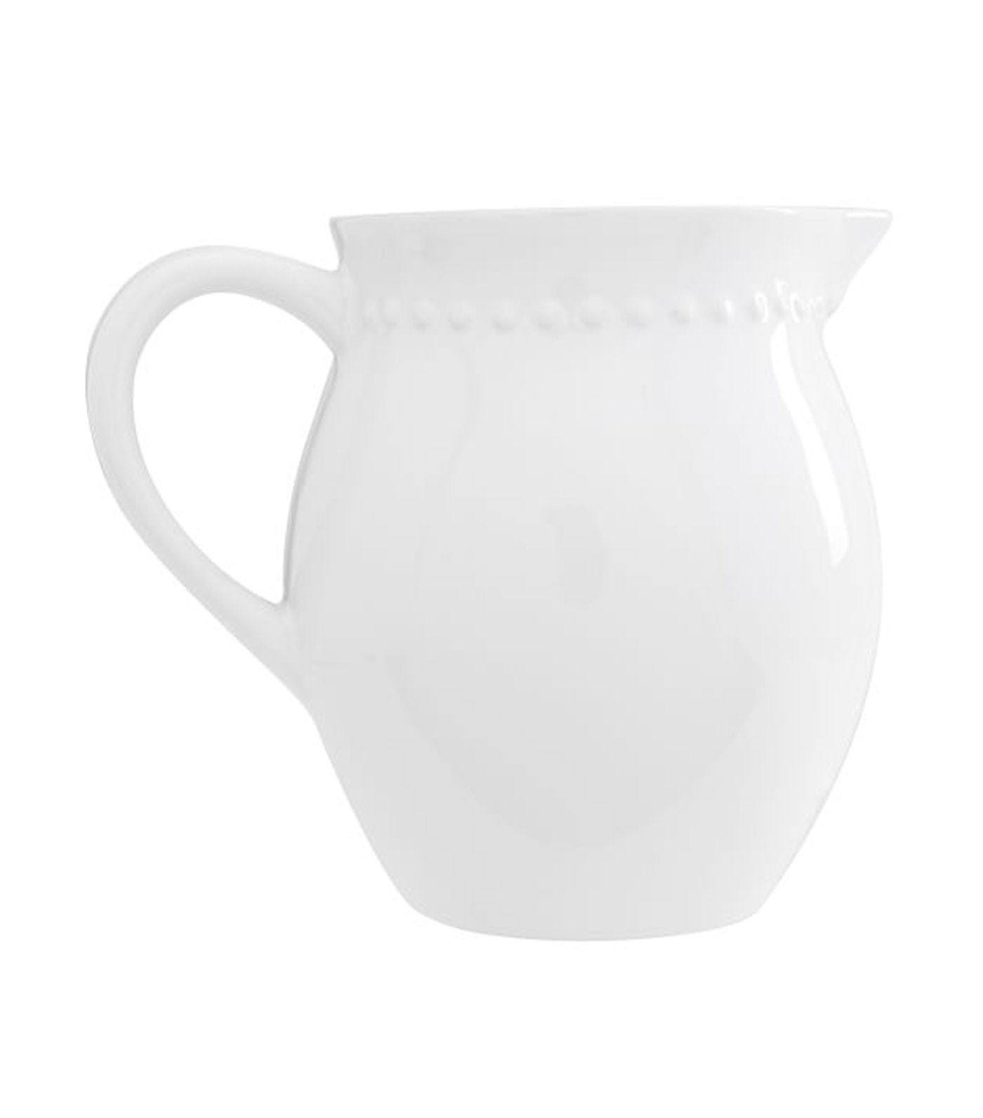Pottery Barn Emma Stoneware Beaded Pitcher - White