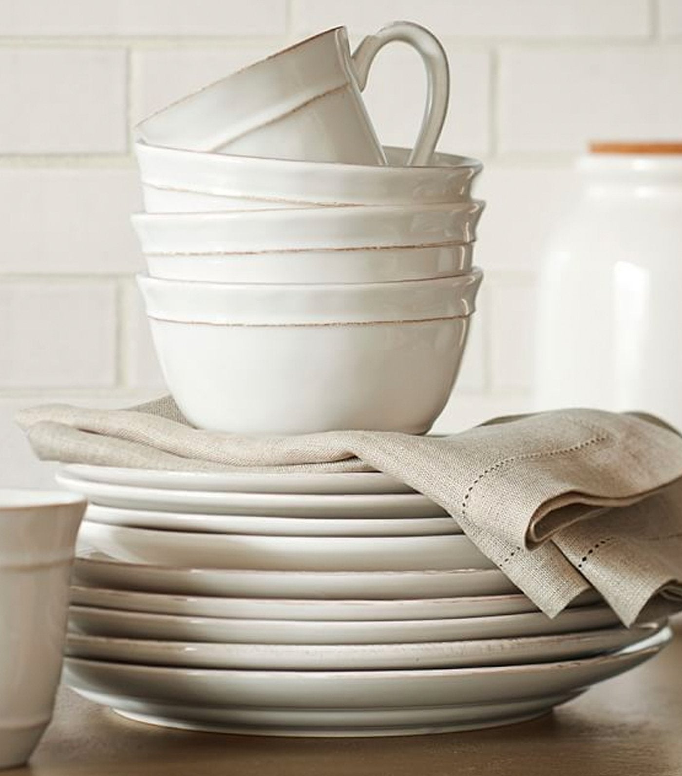 Pottery Barn Cambria Handcrafted Stoneware Cereal Bowl - Stone