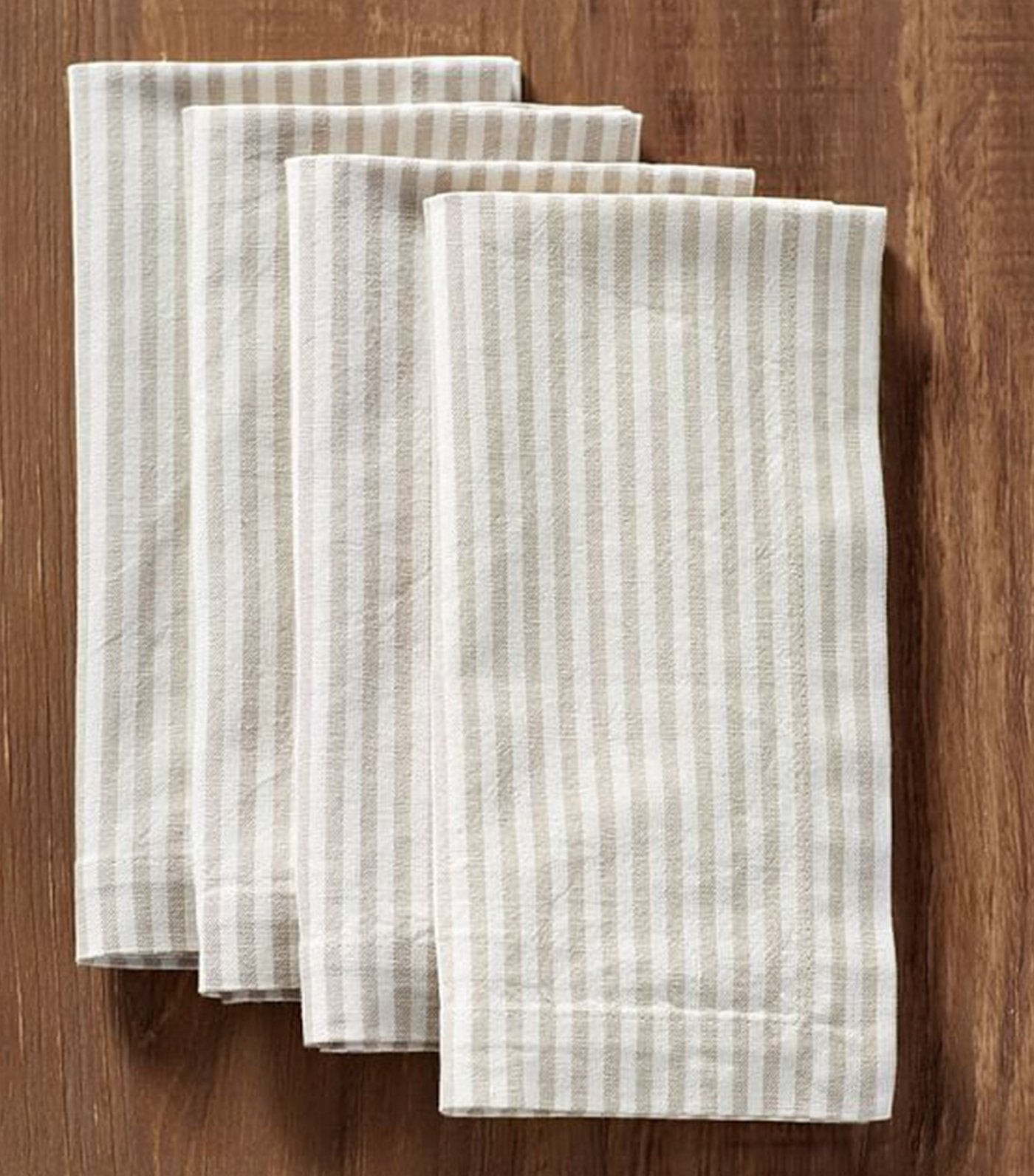Pottery Barn Wheaton Striped Napkin - Flax