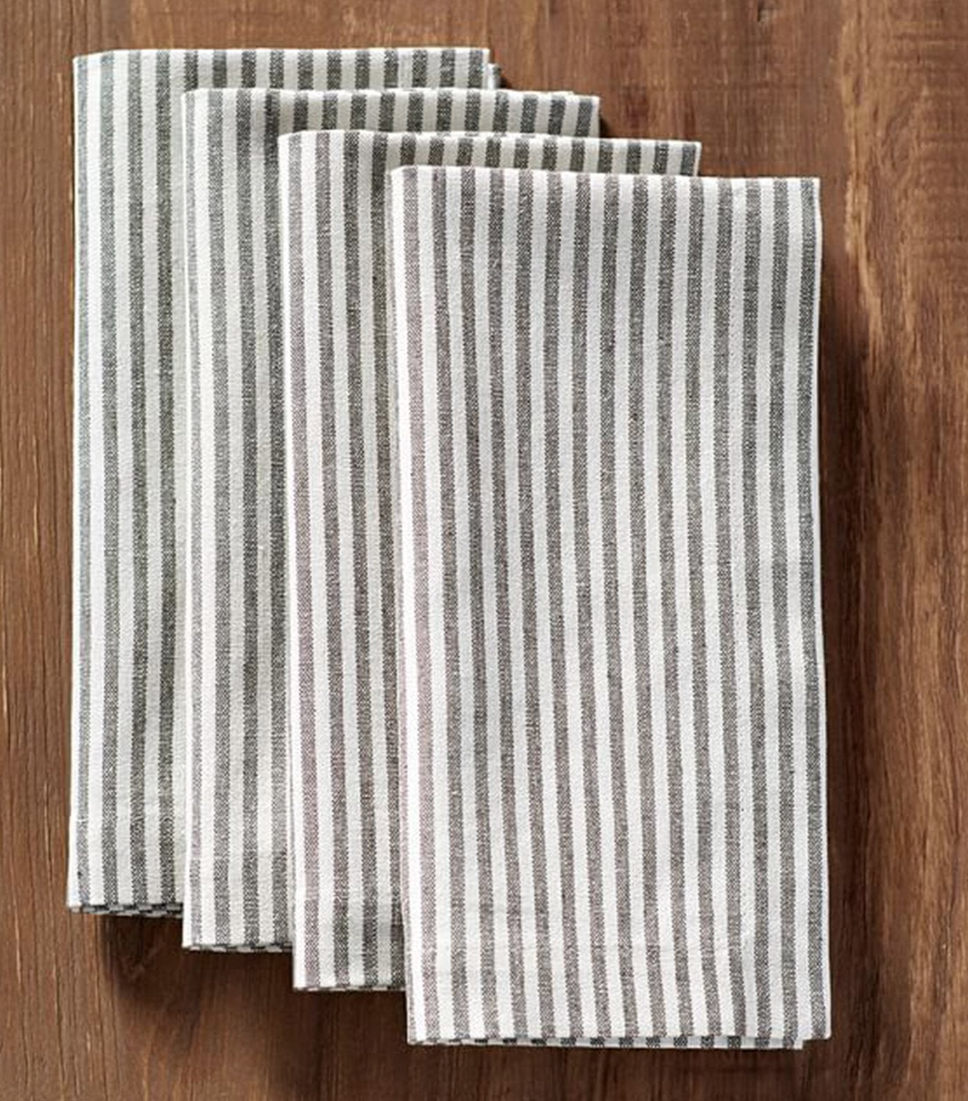Pottery Barn Wheaton Striped Napkin - Charcoal