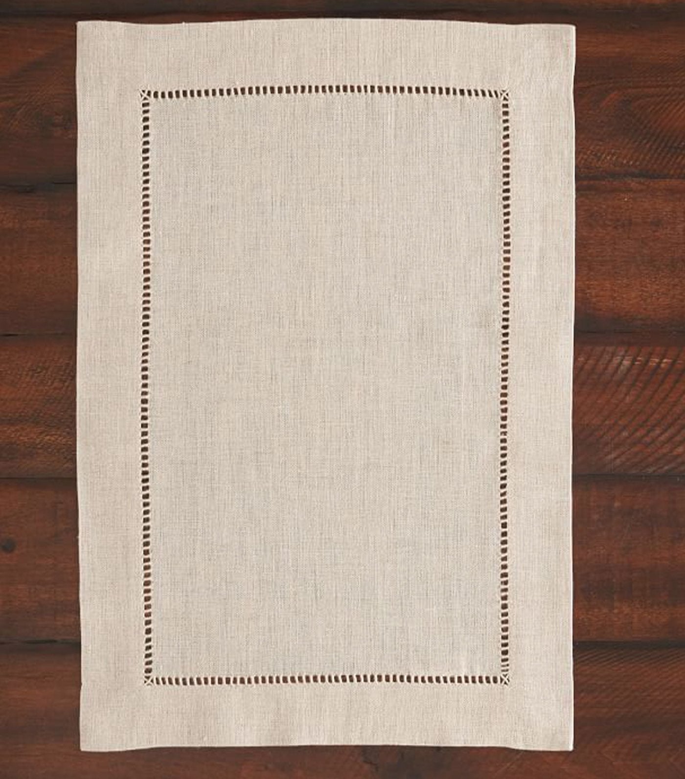 Pottery Barn Linen Hemstitch Placemat, Set of 4 - Flax