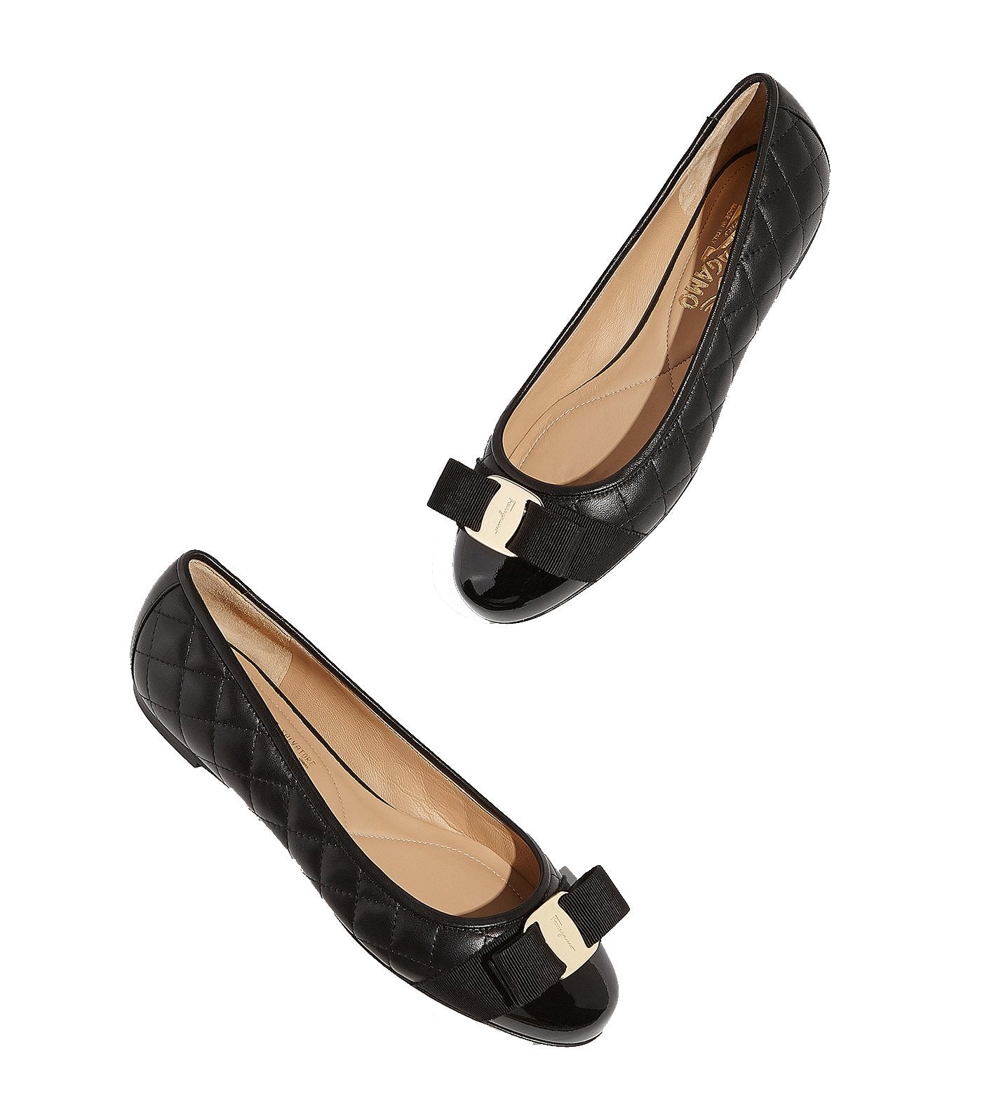 Varina Quilted Ballet Flats Black