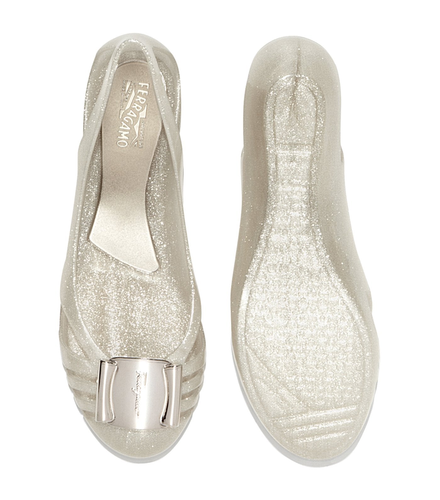 Jelly Ballet Flats Silver