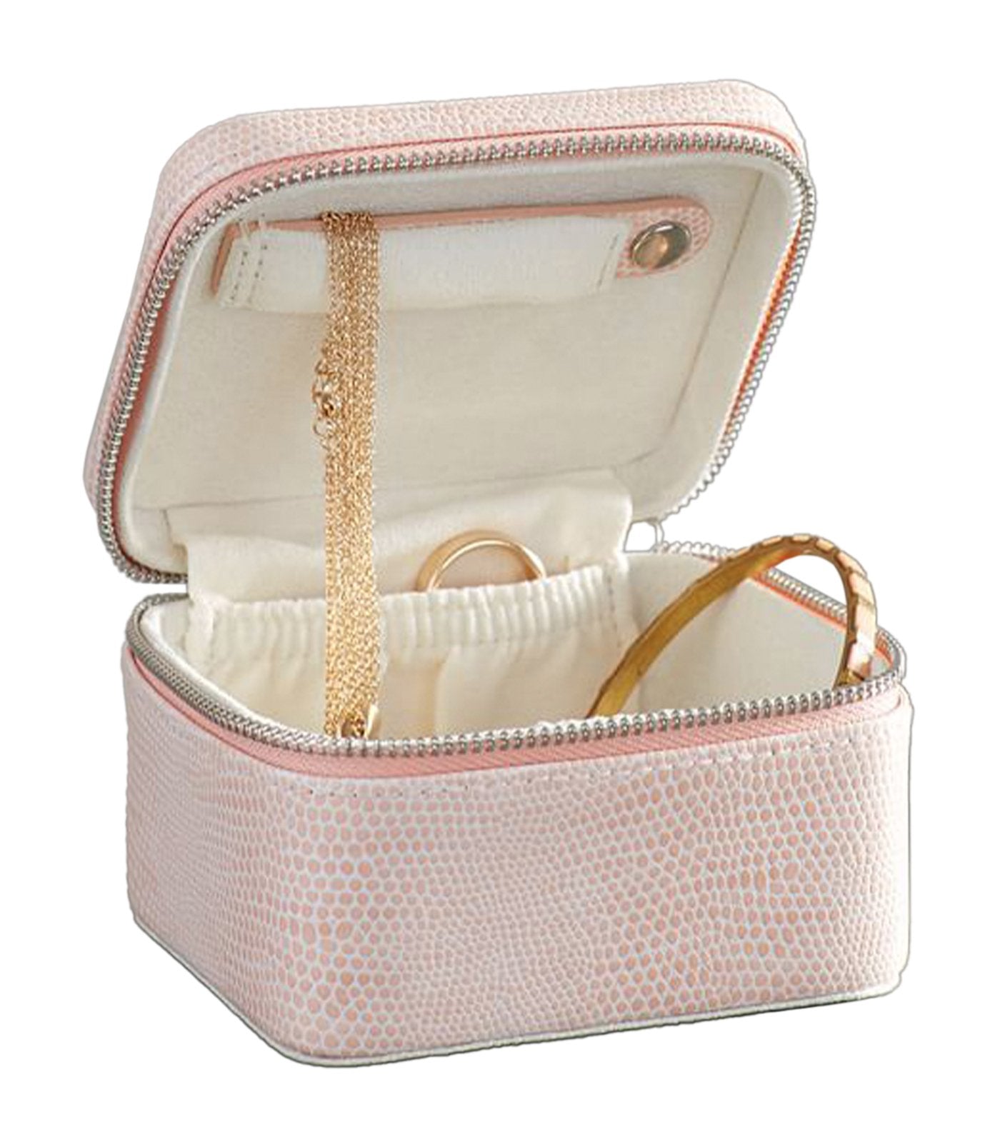pottery barn mckenna blush leather small travel jewelry case
