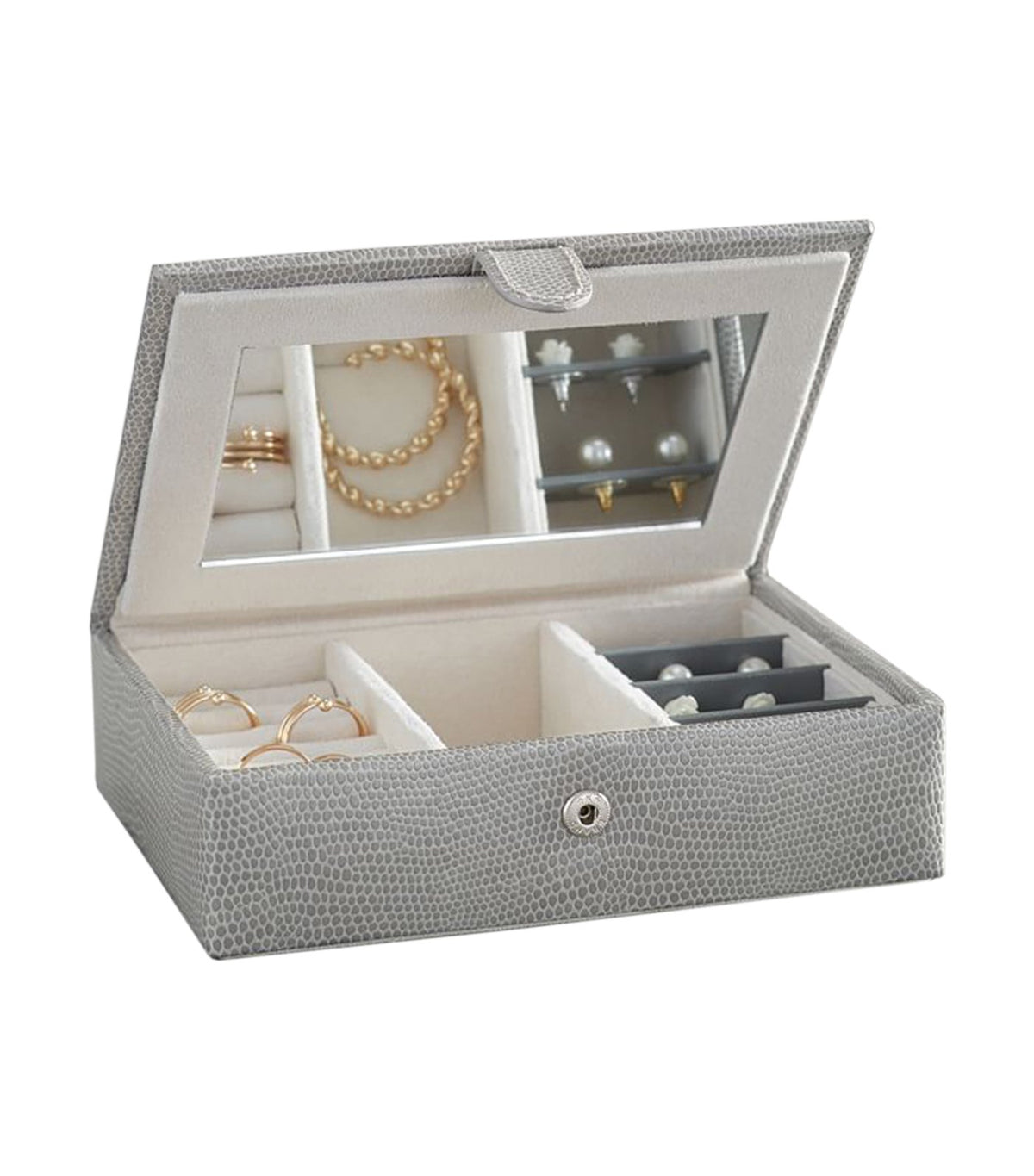 Pottery Barn Mckenna Personalized Travel Jewelry Box Large - Gray