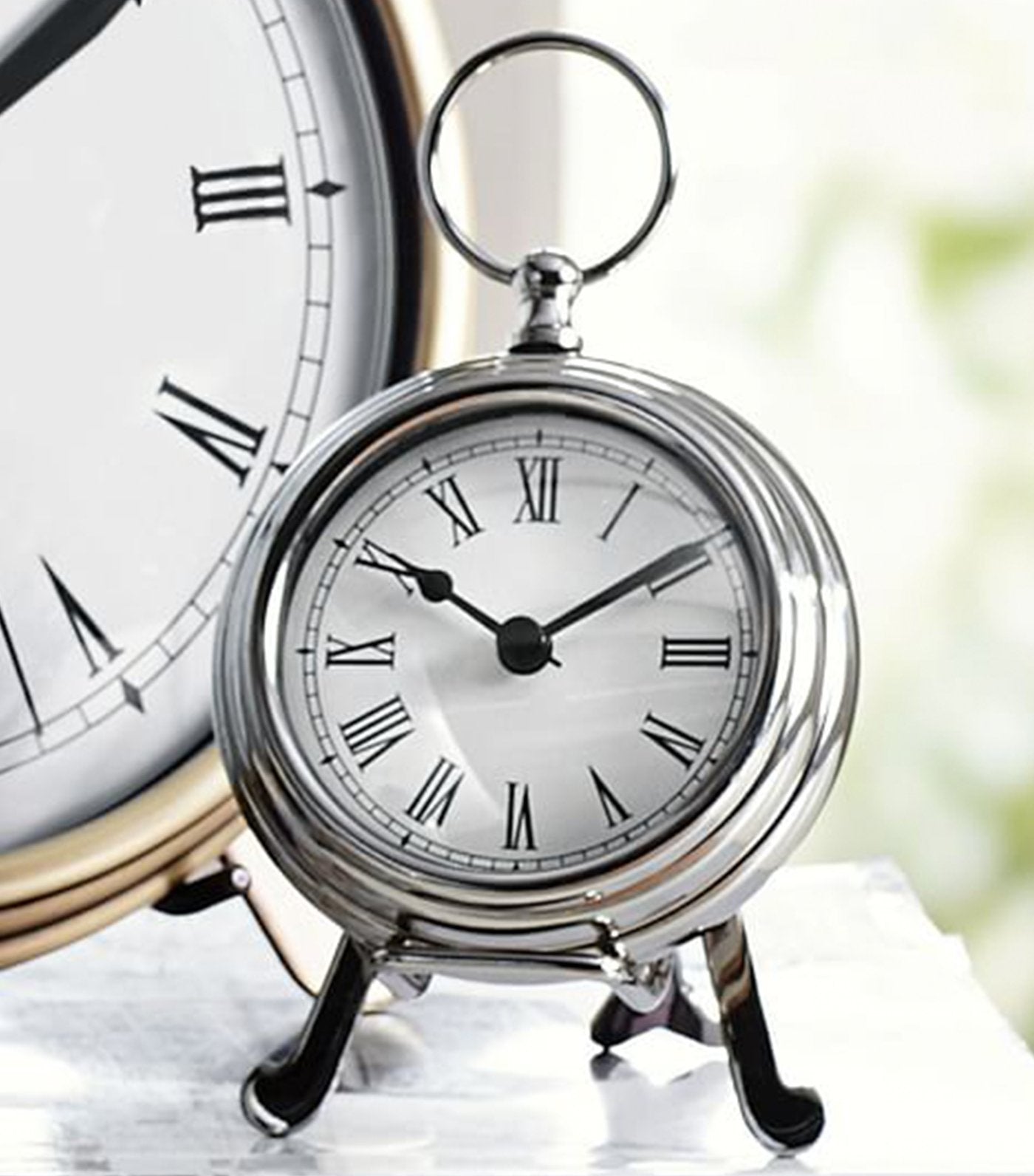 pottery barn nickel finish pocket watch clocks